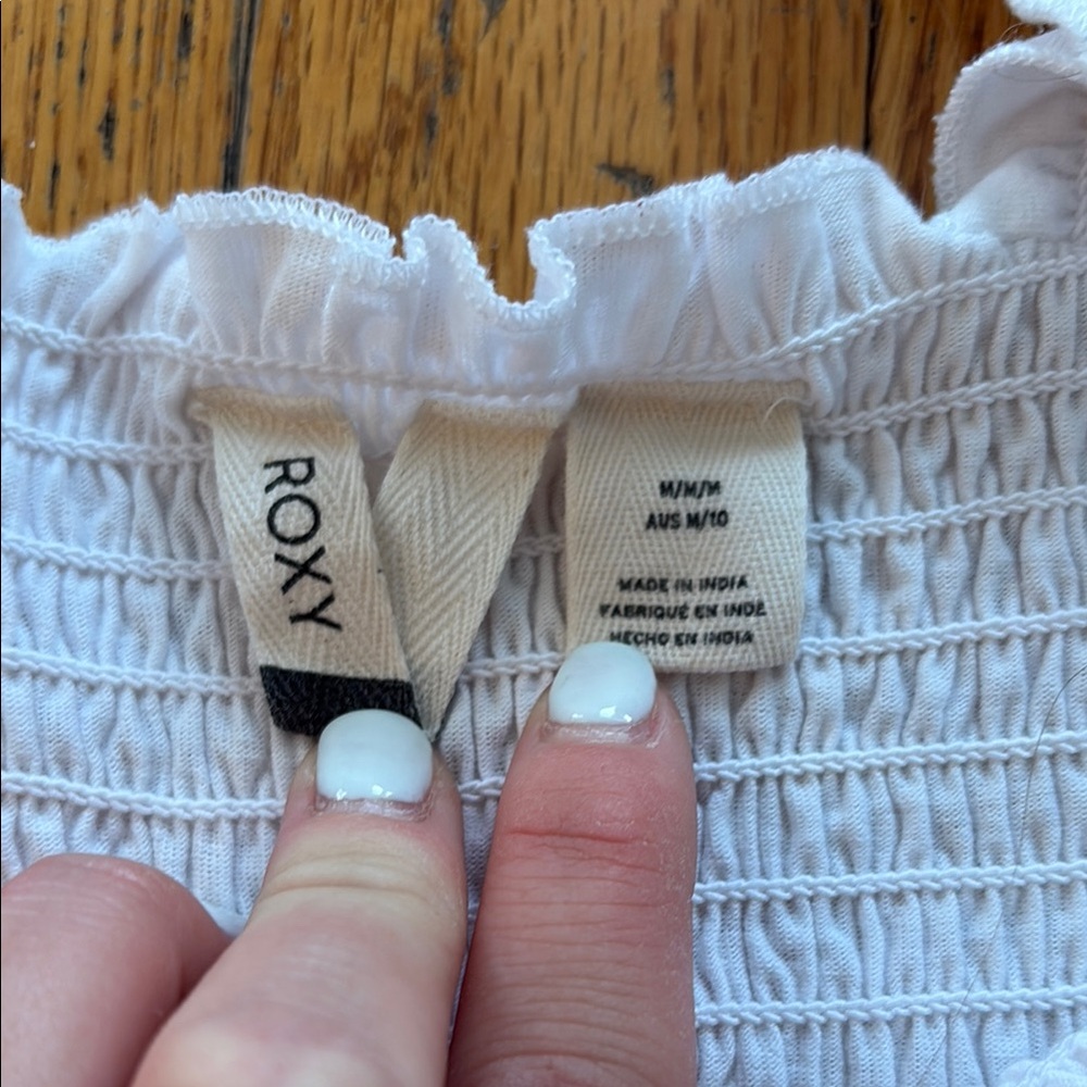 White Ruffled Women's Top - Picture 2 of 4